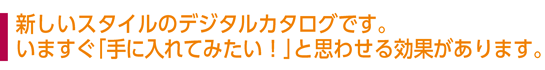 新しいスタイルのデジタルカタログです。